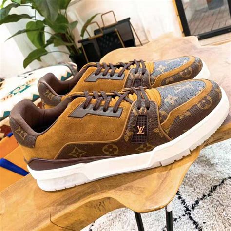 louis vuitton brown suede shoes|brown louis vuitton sneakers.